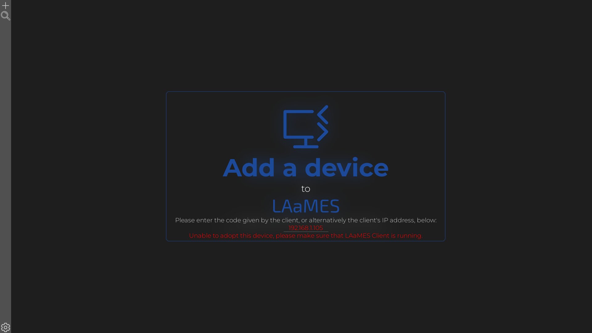 Add a Device (Fail)